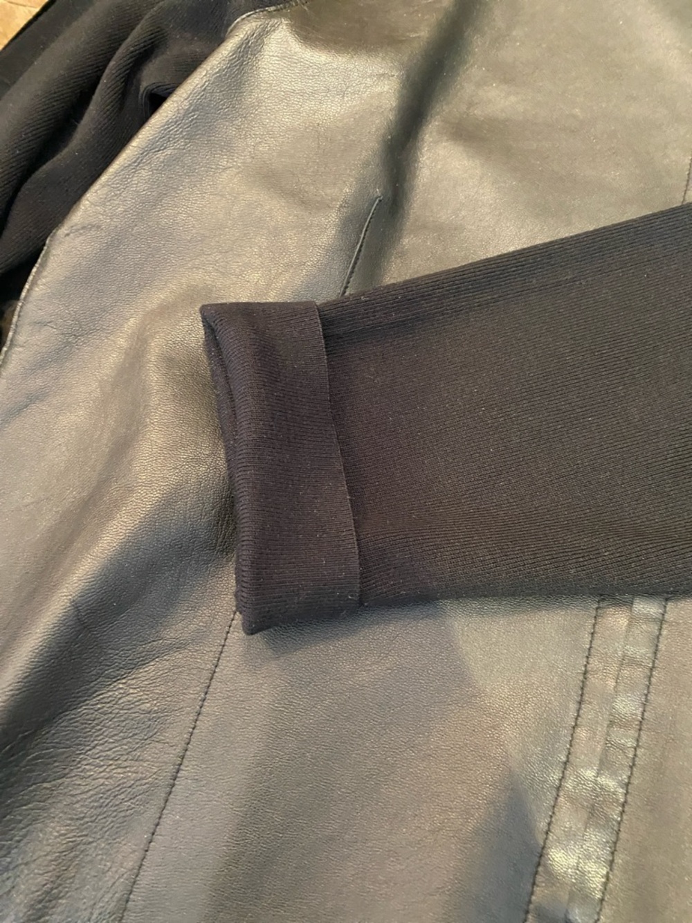 Bianca Nygard Leather Black Faux Leather Front womens Shirt Jacket - Picture 4 of 5